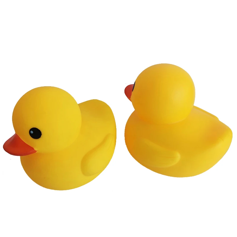 Big Size Baby Rattle Bath Toy Rubber Yellow Duck Squeeze Animal Children Bathing Bathtub Water Toys Race Squeaky Duck Ornament