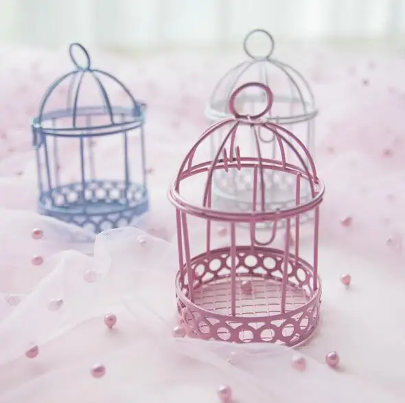 

New Mini Creative Bird Cage Wedding Candy Box Iron Chocolate Box Party Favors Gifts Boxes