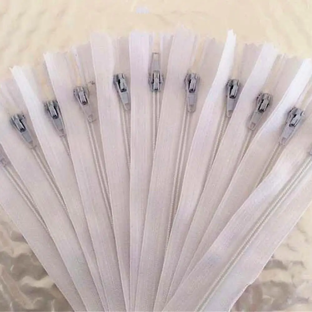 

10 pieces. 60cm (24inch) nylon coil, zipper, tailor, crafter and fgdqrs White