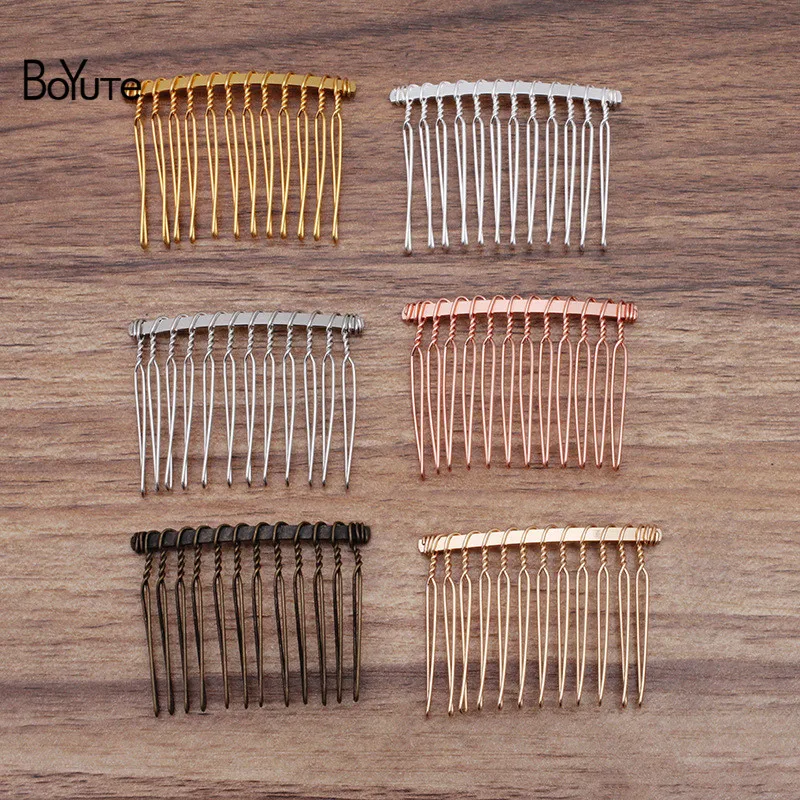 BoYuTe (20 Pieces/Lot) 12-15-20-25 Teeth Metal Iron Wire Hair Comb Diy Hair Jewelry Accessories Handmade Materials