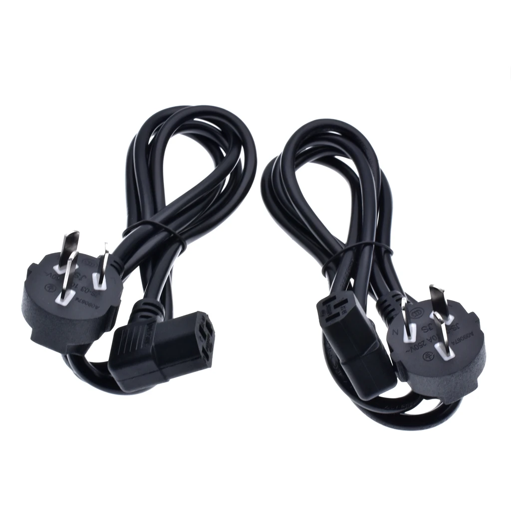 Australia Male plug to C13 Angle Left / Right Power cord 10A C13 to AU 3 pins Extension Cable 90 Degrees angle C13 Power Cord