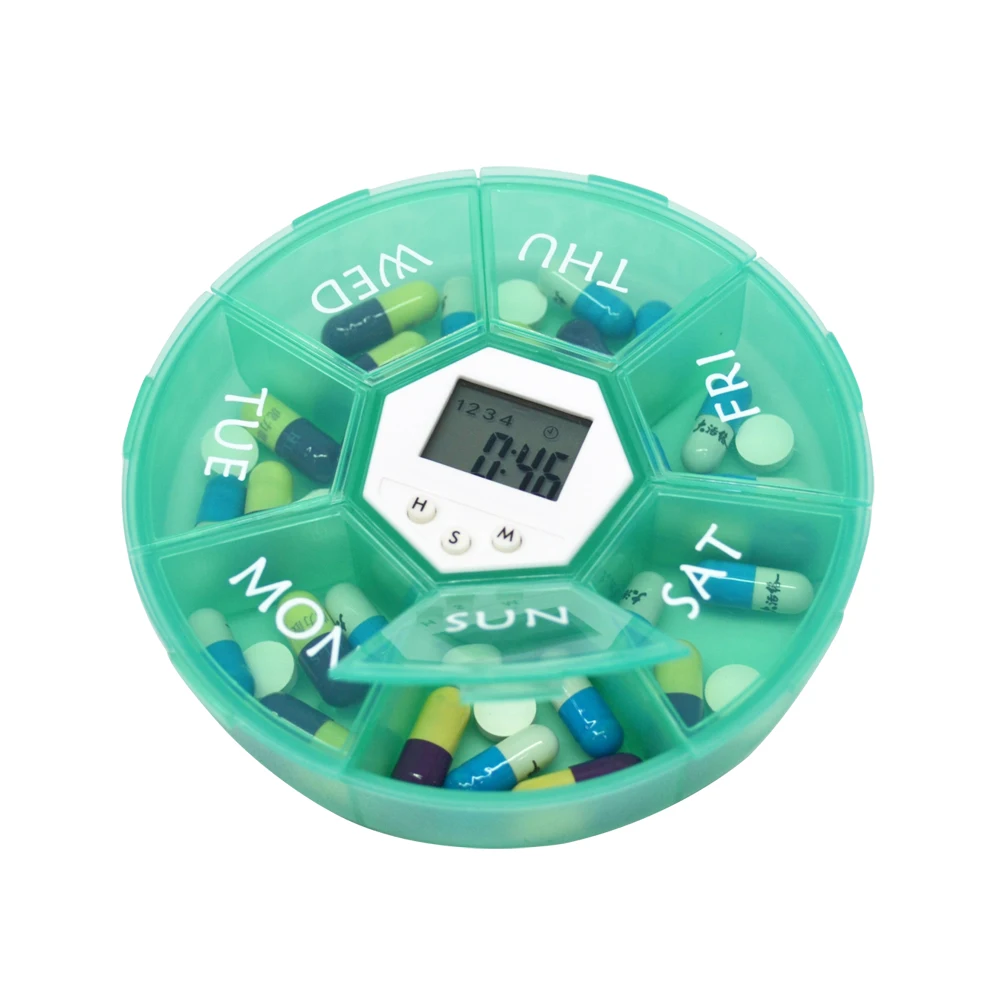 

GREENWON Weekly Rotating Pill Box organizer case portable Weekly Medical Kit Boxes 7 Day Pill Container 7 Gids