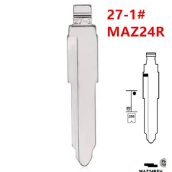 10 adet 27-1 # MAZ20R MAZ24R Metal kesilmemiş boş çevirme uzaktan itmeli anahtar Mazda için keydiy KD xhorse VVDI JMD