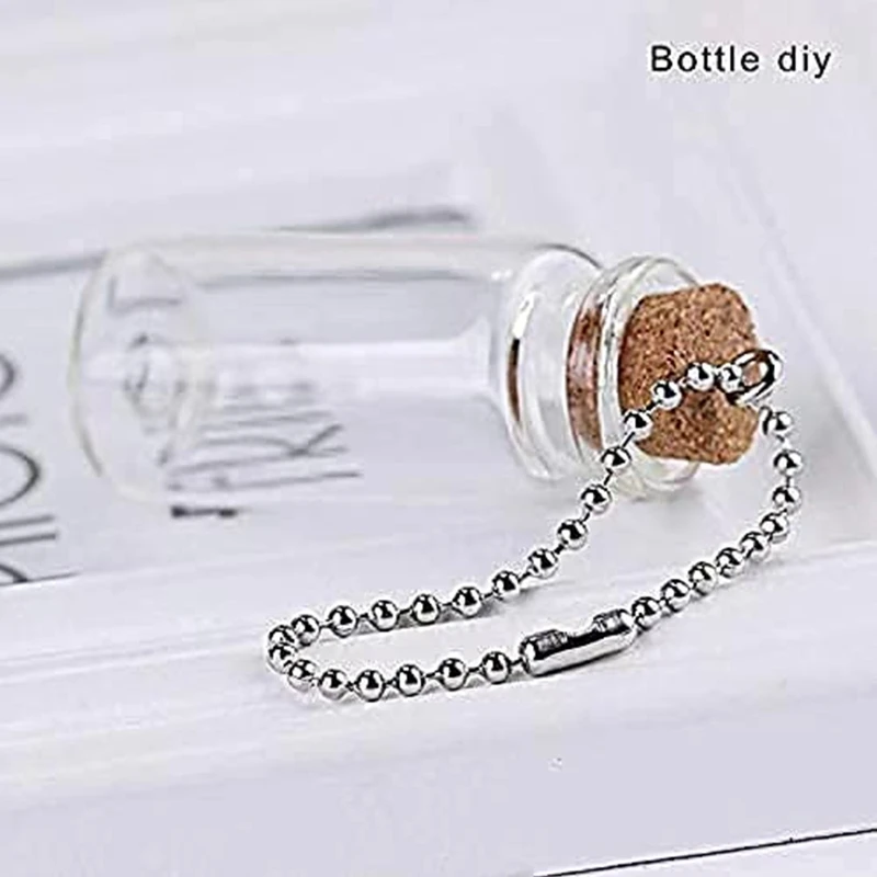 150Pcs/Set Round Bead Connector Clasp 1.5 mm Diameter Ball Chain Keychain Rings Adjustable Pull Chain Extension Dog Tag Chain