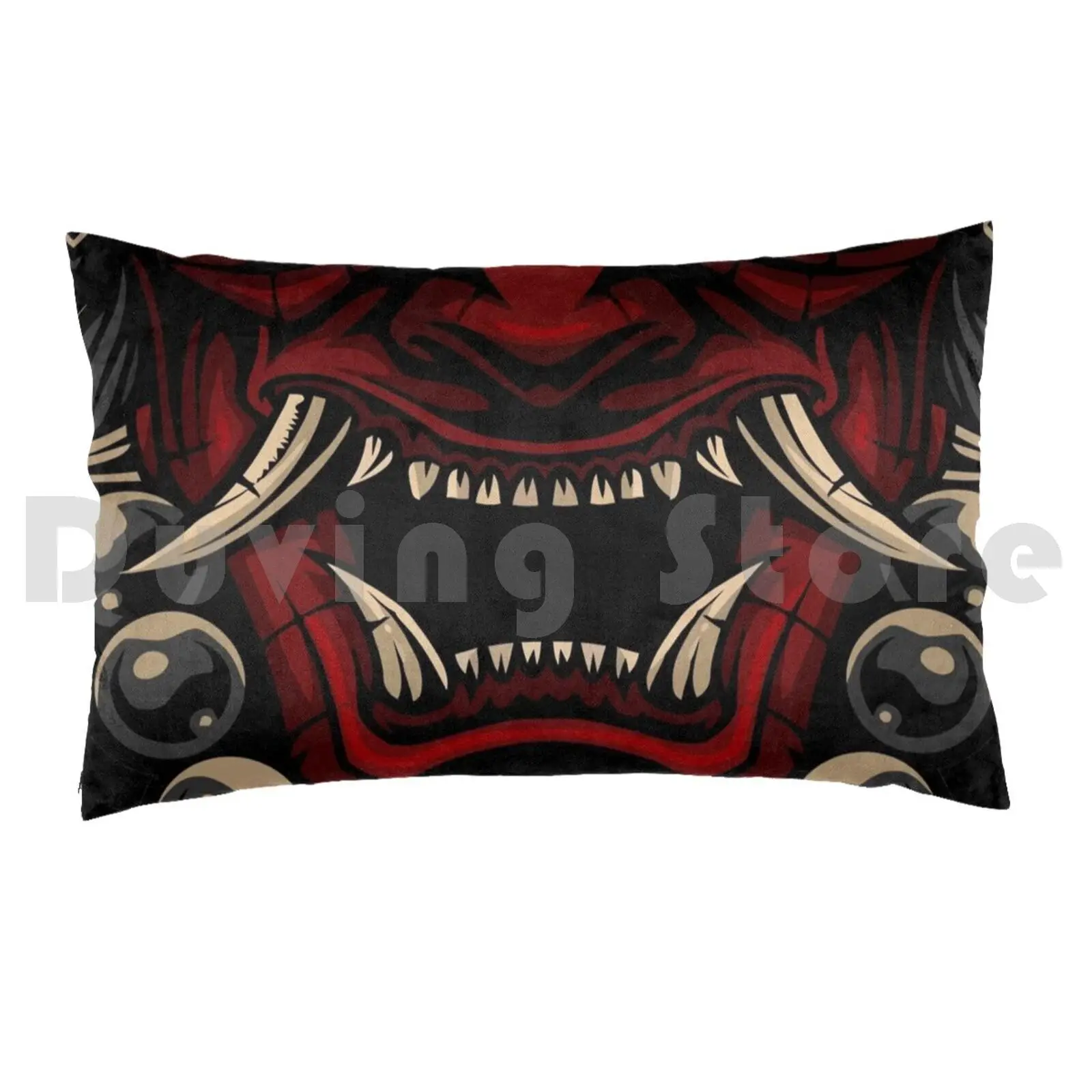 Oni The Japanese Folklore Pillow Case DIY 50*70 Oni Devil Demon Scary Oni Yokai Myth Mythology Asian Myth