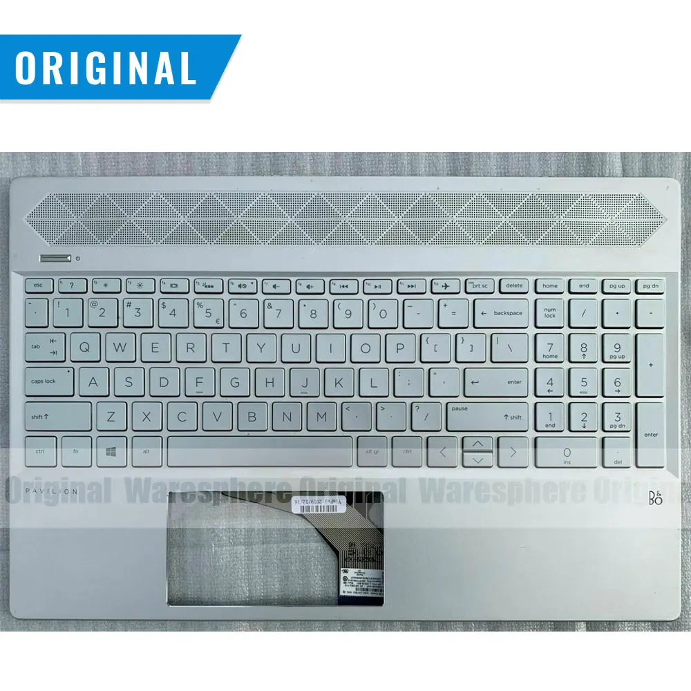 New Original Top Cover Upper Case For HP Pavilion 15-CS 15CS 15-CW Palmrest With Backlit Keyboard Sliver L24752-001 Laptop