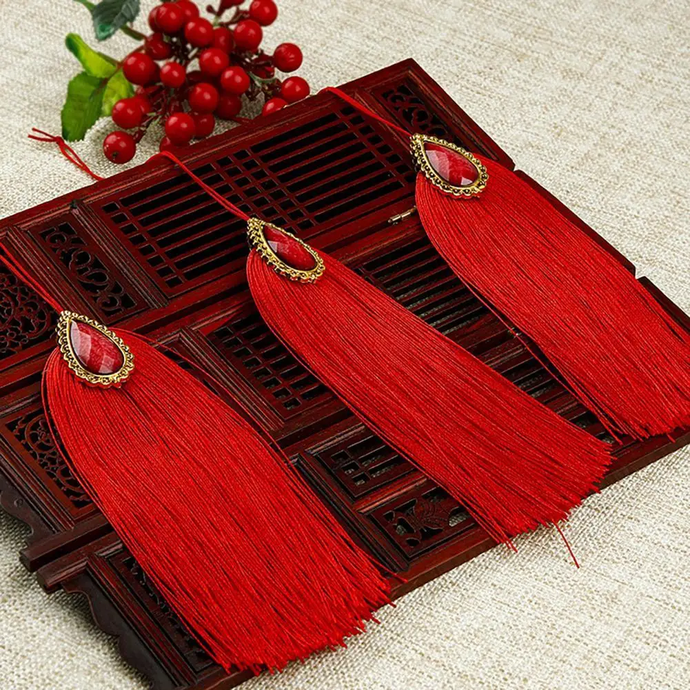 2Pcs Tassel Pendant Wide Application Nice-looking Resin Chinese Red Door Decoration Tassel for Curtain