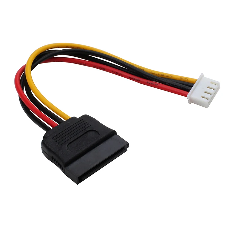 ITX Floppy Floppy 4pin femmina XH2.54mm a 15pin SATA femmina adattatore convertitore cavi di alimentazione cavo cavo 18AWG