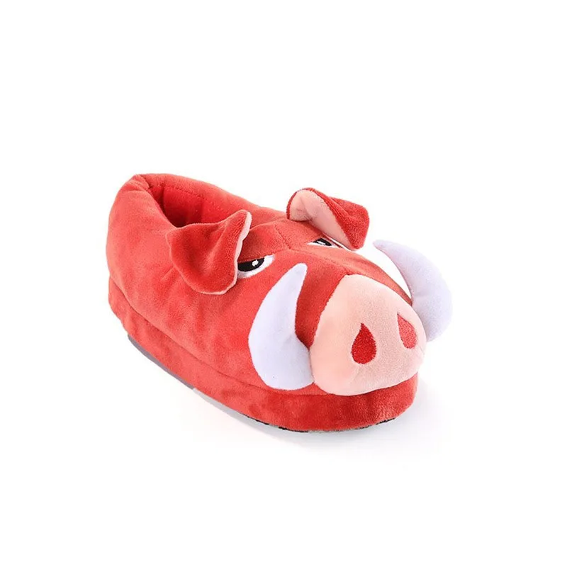 CuddlyIIPanda Hot Selling Triceratops Plush Slipper Wild Boar Winter Autumn Cartoon Warm Indoor Cotton Slippers Furry Slides