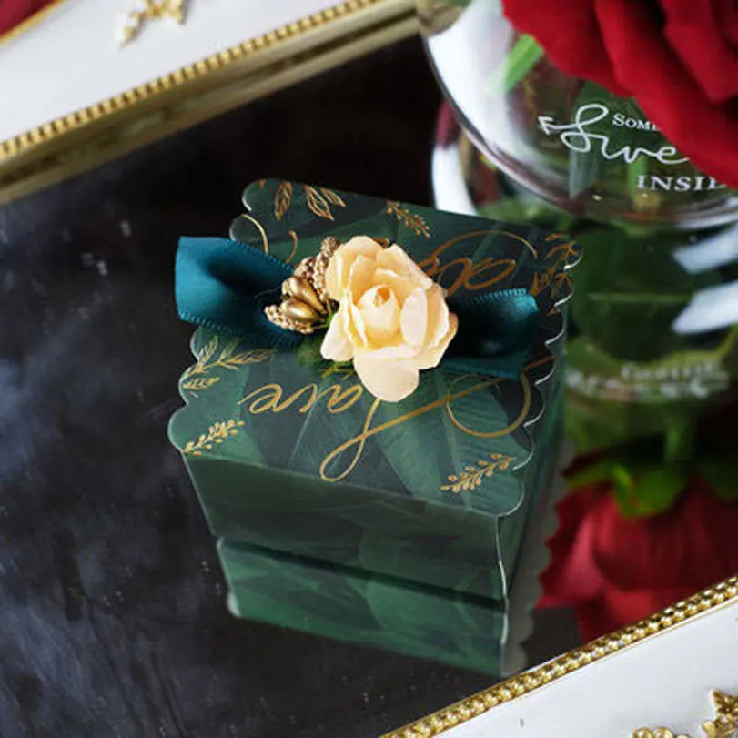 Marble Bronzing Flower Chocolate Box, Dream Candy Box, Wedding Party Decoration, Baby Shower, Boy\'s Birthday Gift Box for Guest