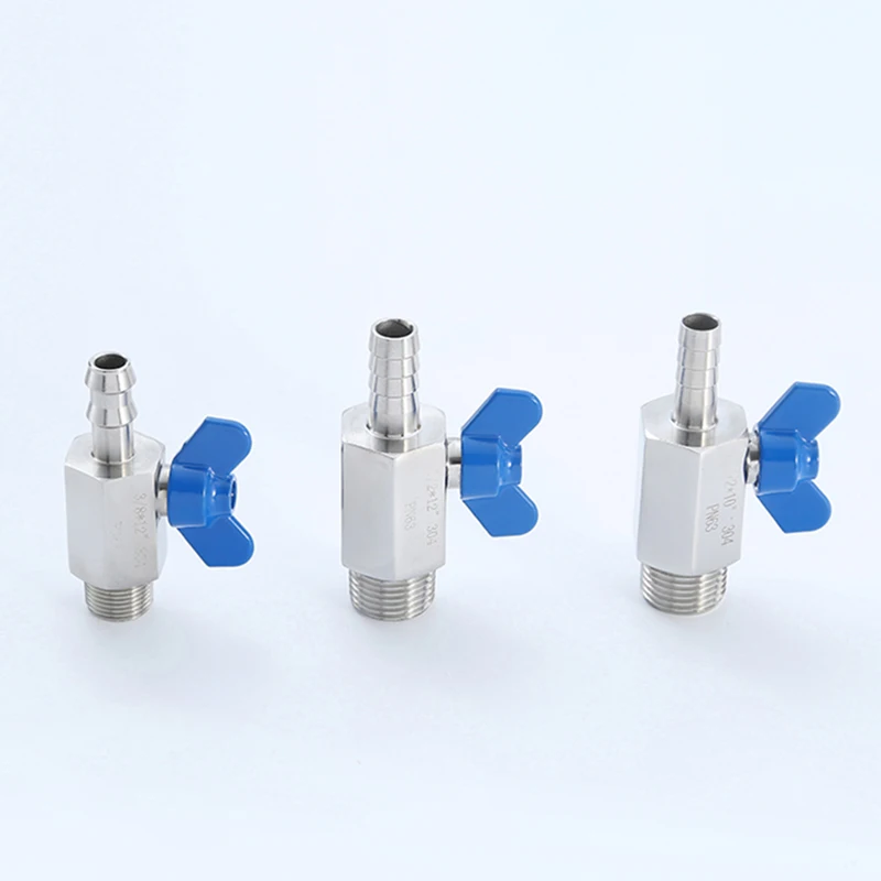 Électrovanne Butterfly Handle Mini Ball Valve Stainless Steel Leather Tube Pagoda Internal/External Thread Miniature Water Valve Switch Eau et vapeur — détail 4