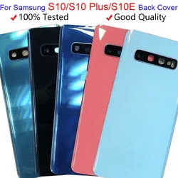 Back Glass Replacement For New  S10 S10e S10 Plus S10+ Battery Cover Rear Door Housing Case Camera Glass Lens Frame