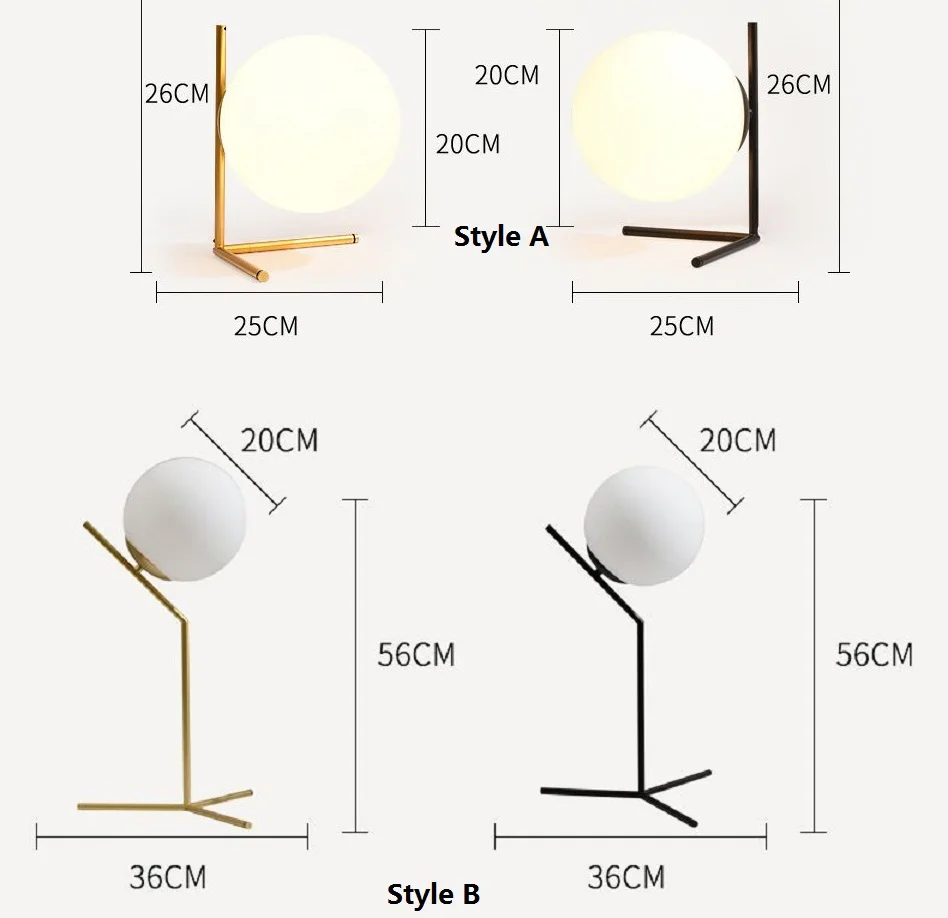 Moderna Italia Design IC lampada da tavolo Michael Anastassiades Latte di Design palla di vetro bianco IC lampada da tavolo