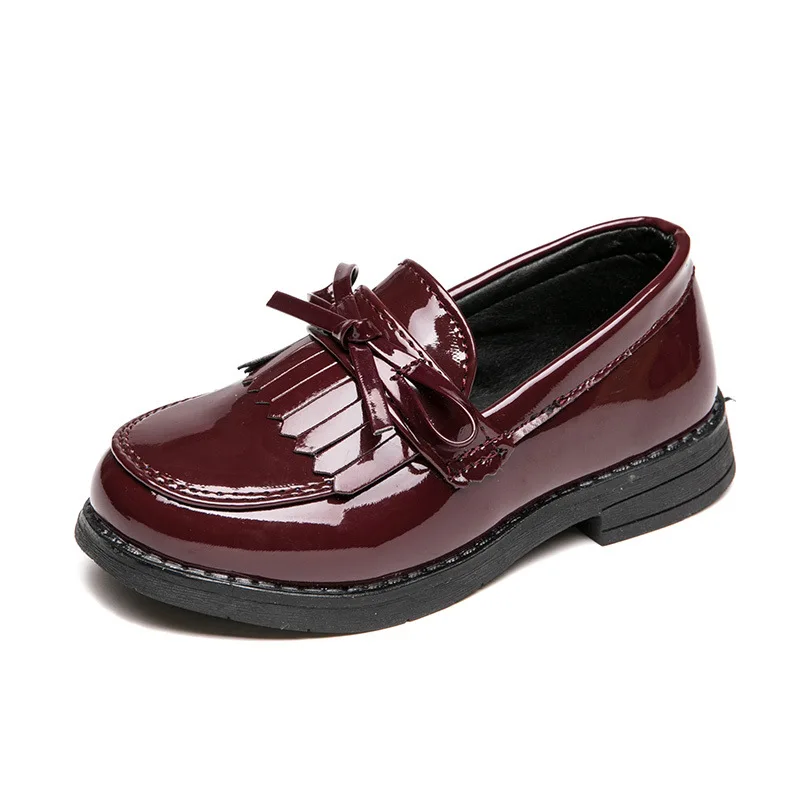 Fashion Tassel Kids Shoes Princess For Little Girls Dress Patent Leather shoes 2022 Children School Shoes 3 5 6 9 10 11 12 Year