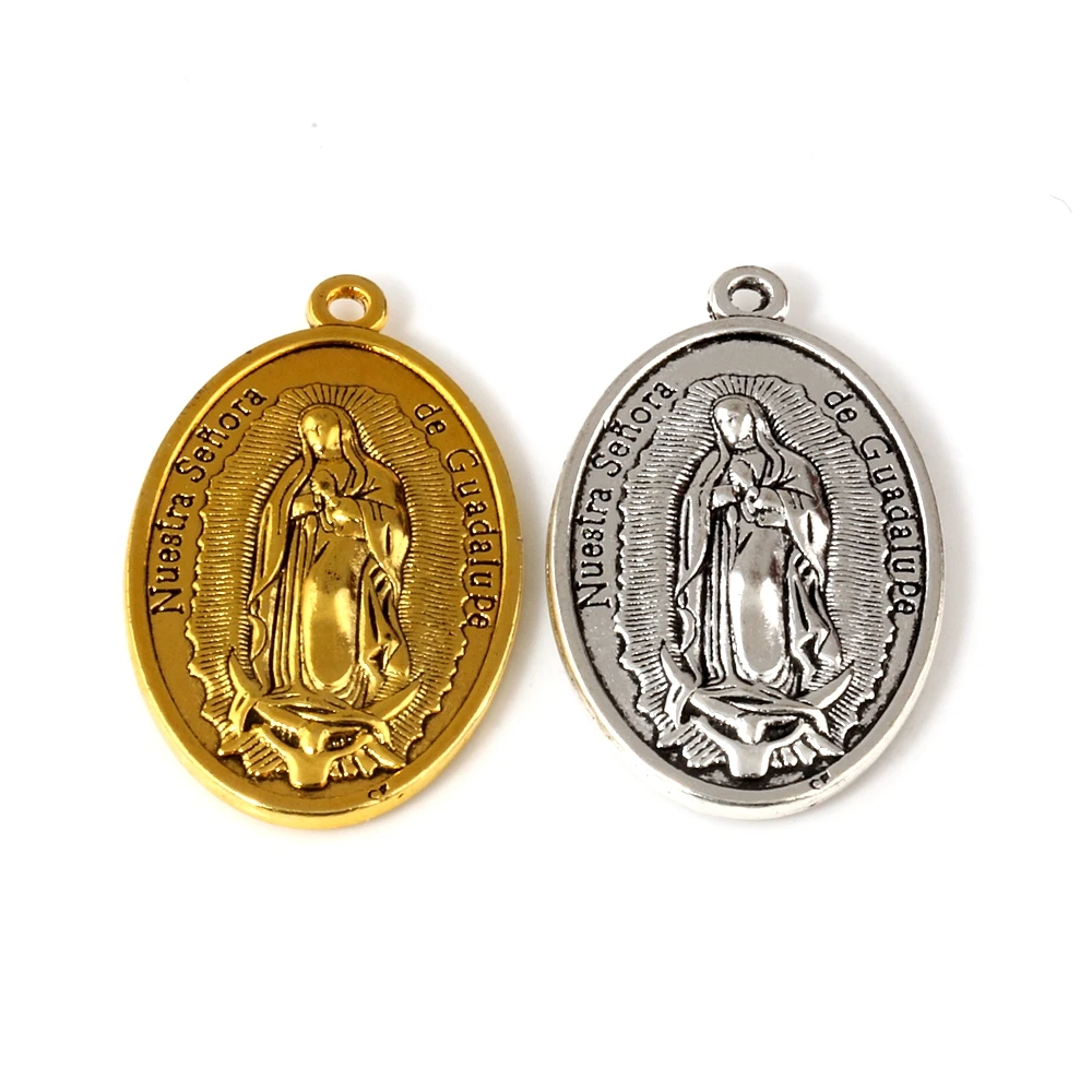 20Pcs Alloy Our Lady OF Guadalupe DIVINO NINO YO Reinare Charm Pendant For Jewelry Making Finding 26X44mm A-552