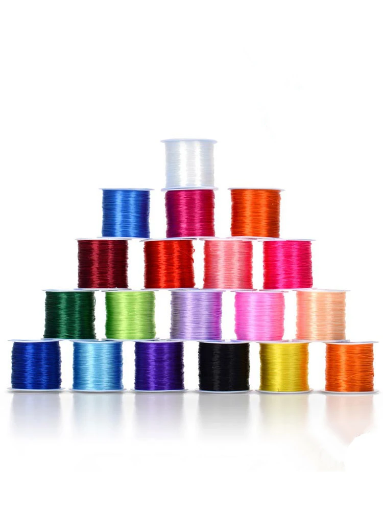 OAR cuerda de hilo elástico fuerte, cordón de línea, uso para cadena de cuentas de cristal, Oblato cromático elástico para pulsera de cristal diy