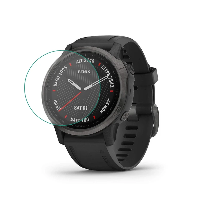 Película protetora clara de vidro temperado para garmin fenix 6s fenix6s shapphire/pro relógio inteligente protetor de tela capa proteção
