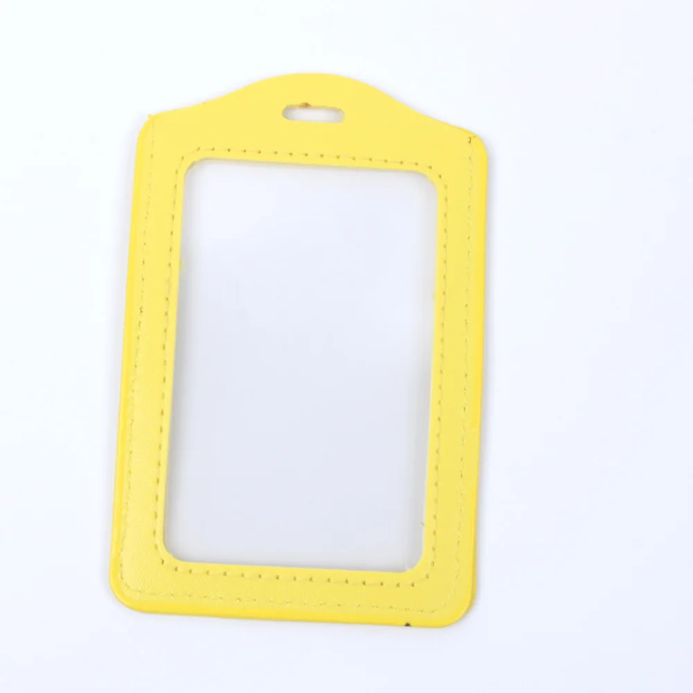 クリアカードホルダー PUレザーバッジケース IDカードホルダー 軽量カードホルダー ストラップ穴付き 展示会 オフィス用
