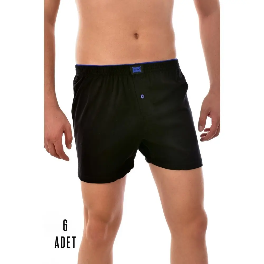 Calzoncillos de algodón con botones para hombre, Boxer de diferentes colores, negro, gris y azul, 1, 2 y 6 piezas