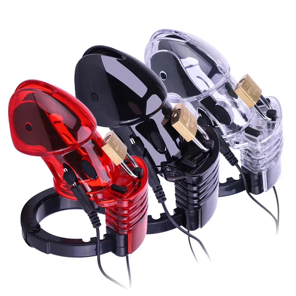 BDSM Electro Shock Cock Jos de chasteté pour hommes, anneau de pénis E-Stim, prise anale, coussin de massage, hôte aste USB, jouet sexuel médical, CB6000