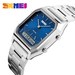 Skmei Man Clock Quartz Digital Wristwatches Men Fashion Casual Male Watch Stainless Steel Strap 30M Resistant Sports Watches