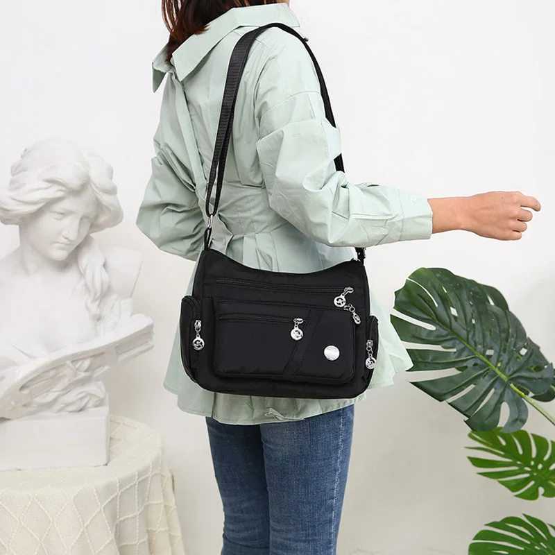 Casual Frauen Schulter Umhängetasche Oxford Wasserdichte Zipper Handtaschen Paket Weibliche Große Kapazität Reise Umhängetasche – Detail 15