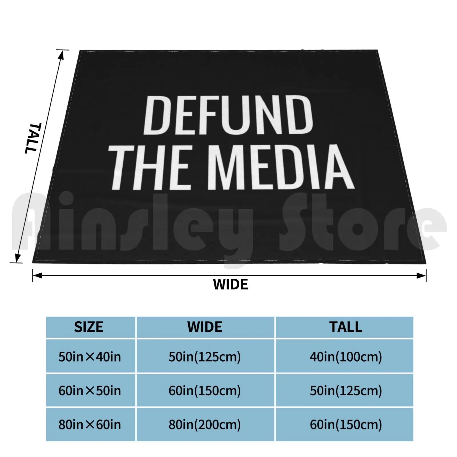 Defund The Media Blanket Super Soft Warm Light Thin Antier Anti Truther Of Speech Conform Defund The