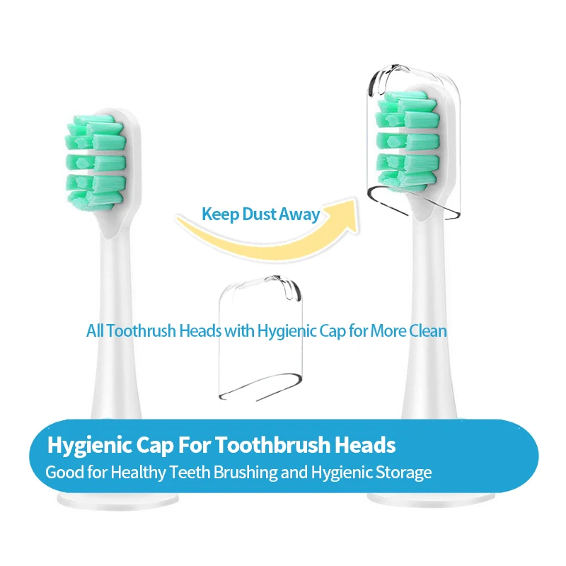 Đầu Bàn Chải Thay Thế Cho Xiaomi MiJia T300 Và T500 Đầu Bàn Chải Đánh Răng Đi Kèm Với Đầu Bàn Chải Đánh Răng Mũ Lưỡi Trai