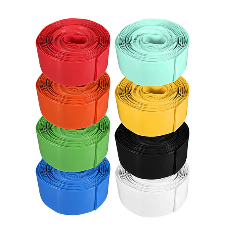 5M (18650 18500 Battery) 29.5MM Flat 18.5MM in Round PVC Heat Shrink Tubing Tube Wrap Kits Clear 5 Colors Best Price