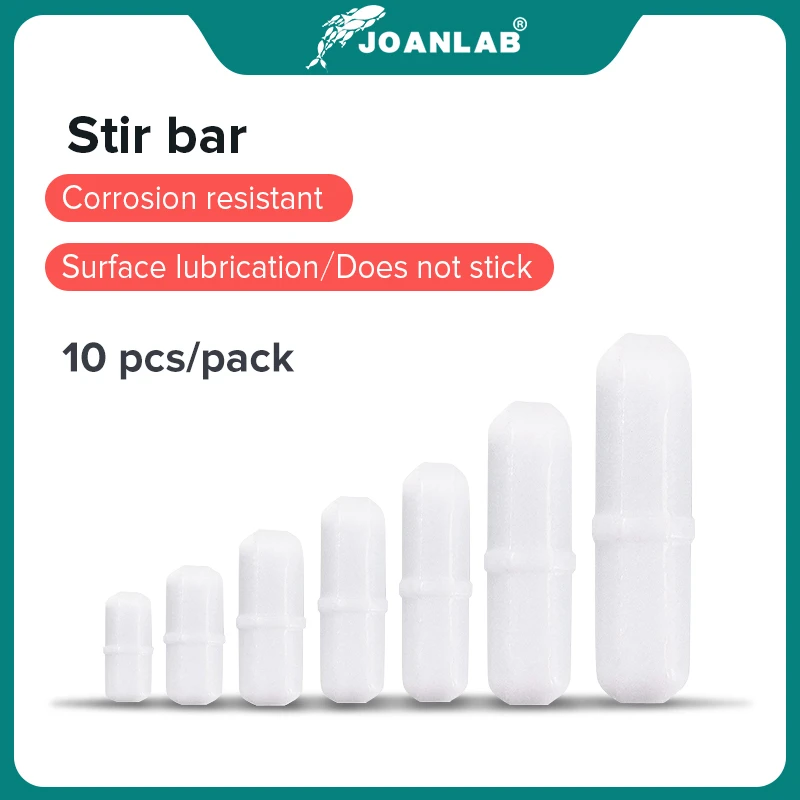 JOANLAB Official Store Magnetic Stirrer Stir Bar Size 15mm 20mm 25mm 28mm 30mm 35mm PTFE Magnetic Stirrer Mixer Stir Bars 10 pcs