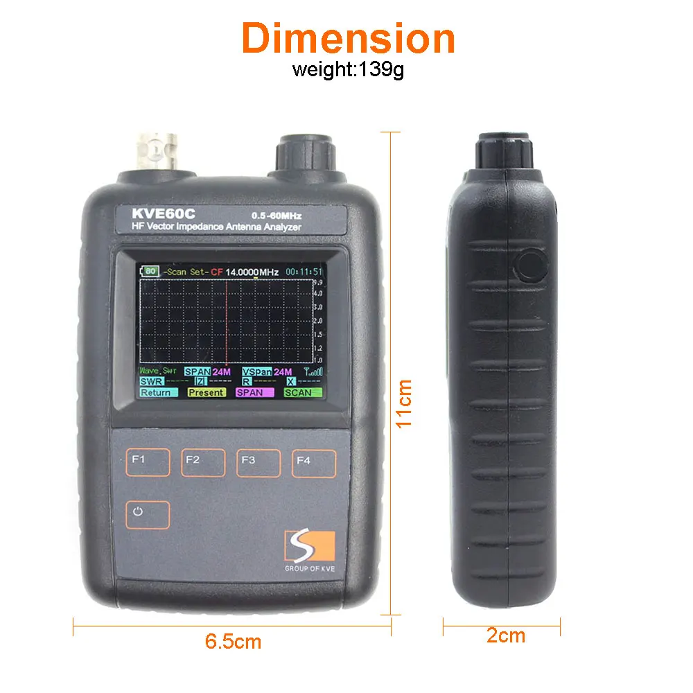 Imagem -04 - Vector Impedância Antena Analisador Kve60c para Walkietalkie Representação Gráfica Rádio Presunto Faça Você Mesmo Versão Atualizada Mfj Novo hf