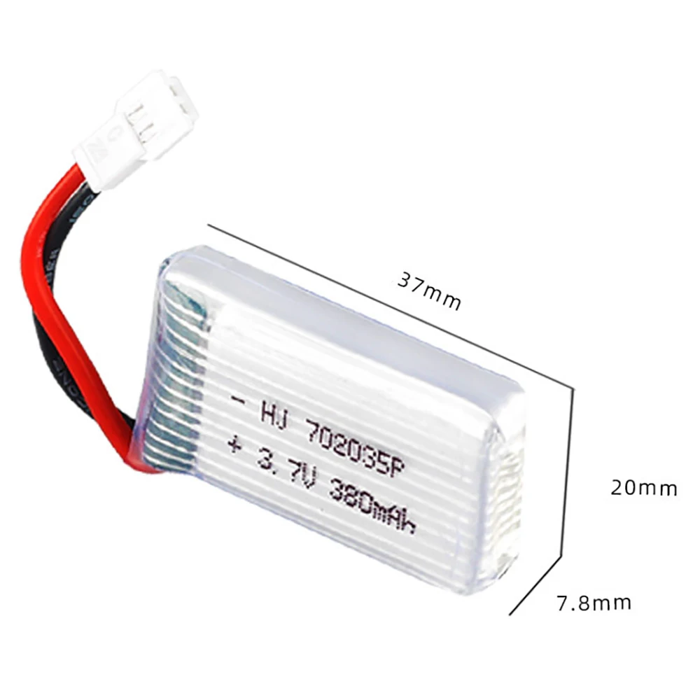 3.7V 380Mah 702035 Lipo แบตเตอรี่แบบชาร์จได้พร้อม Charger สำหรับ Hubsan X4 H107 H107L H107D JD385 JD388อะไหล่เครื่องบิน RC