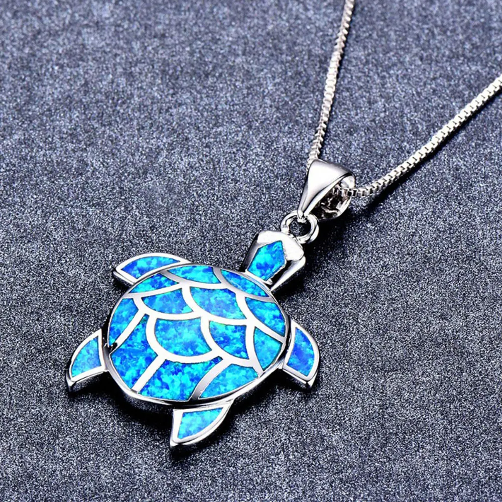 Fashion popular jewelry cute blue Sea turtle necklace girl party glamour jewelry engagement wedding accessories birthday gift