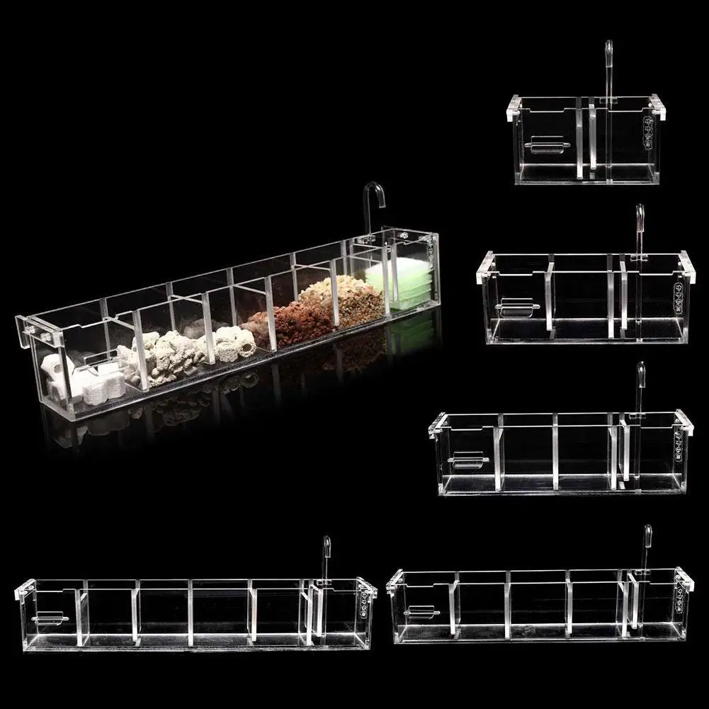 3-in-1 Transparent Acrylic Aquarium Filter Boxes External Hanging Water Purifier for Aquarium Fish Tank Box