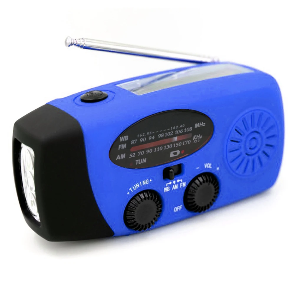 Radio Solaire Survie Manivelle Radio Solaire De Survie à Manivelle - AM/FM/ NOAA, Lampe, Powerbank 5000 MAh Radio Solaire Urgence Manivelle