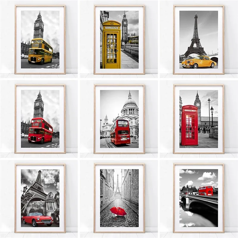 City London Paris Landscape Canvas Painting Nordic Posters and Prints Wall Art Pictures for Living Room Home Decoration Cuadros