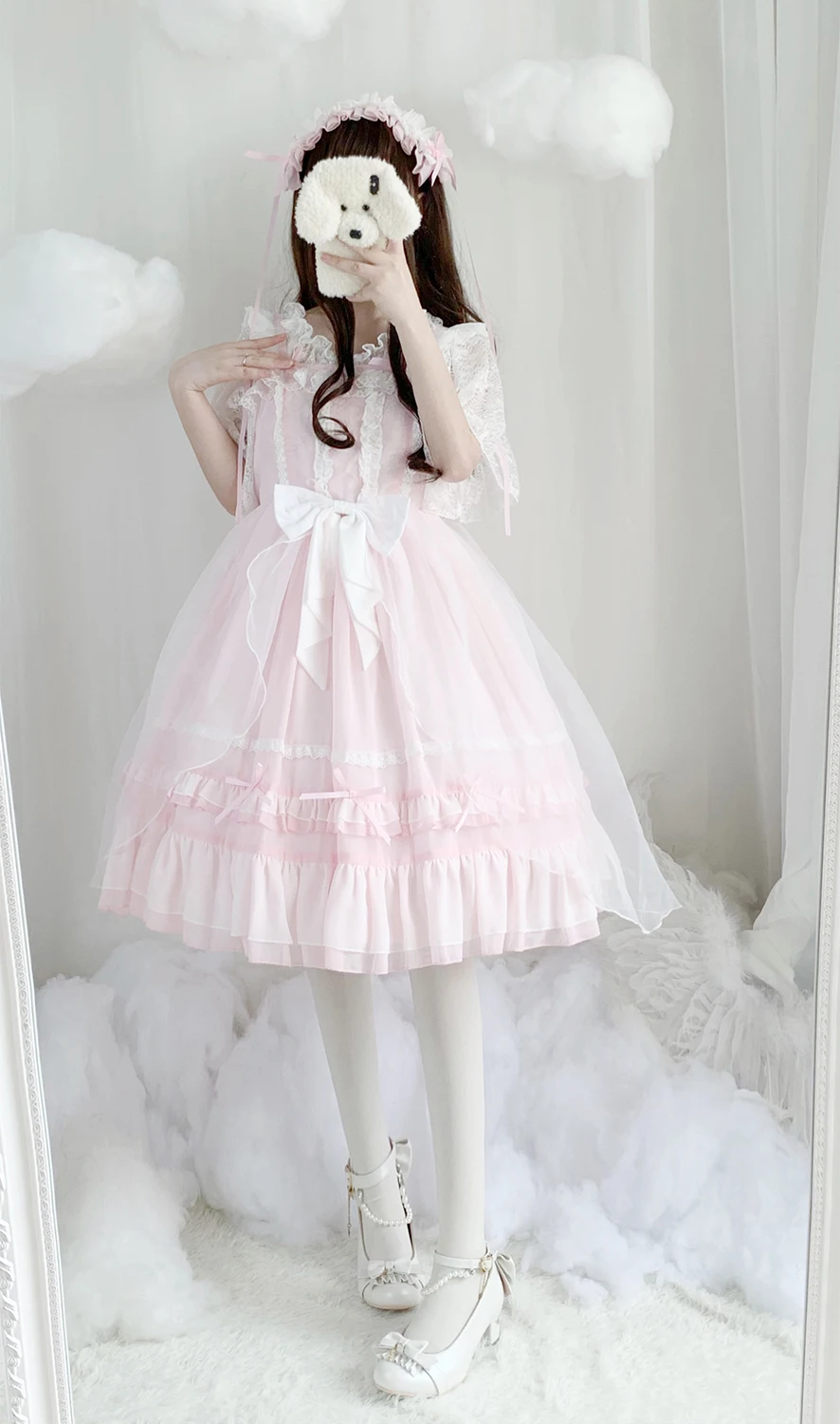 Sommer süße prinzessin lolita strap kleid vintage falbala hohe taille druck viktorianischen kleid kawaii mädchen gothic lolita cos loli