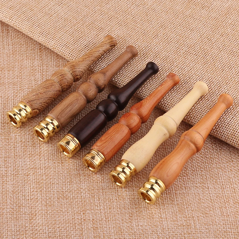 

1pcs Natural Wood Pipe Smoke Filter Cigarette Holder Pipes 8.5cm Tobacco Holder Health Care Smoking Accessories