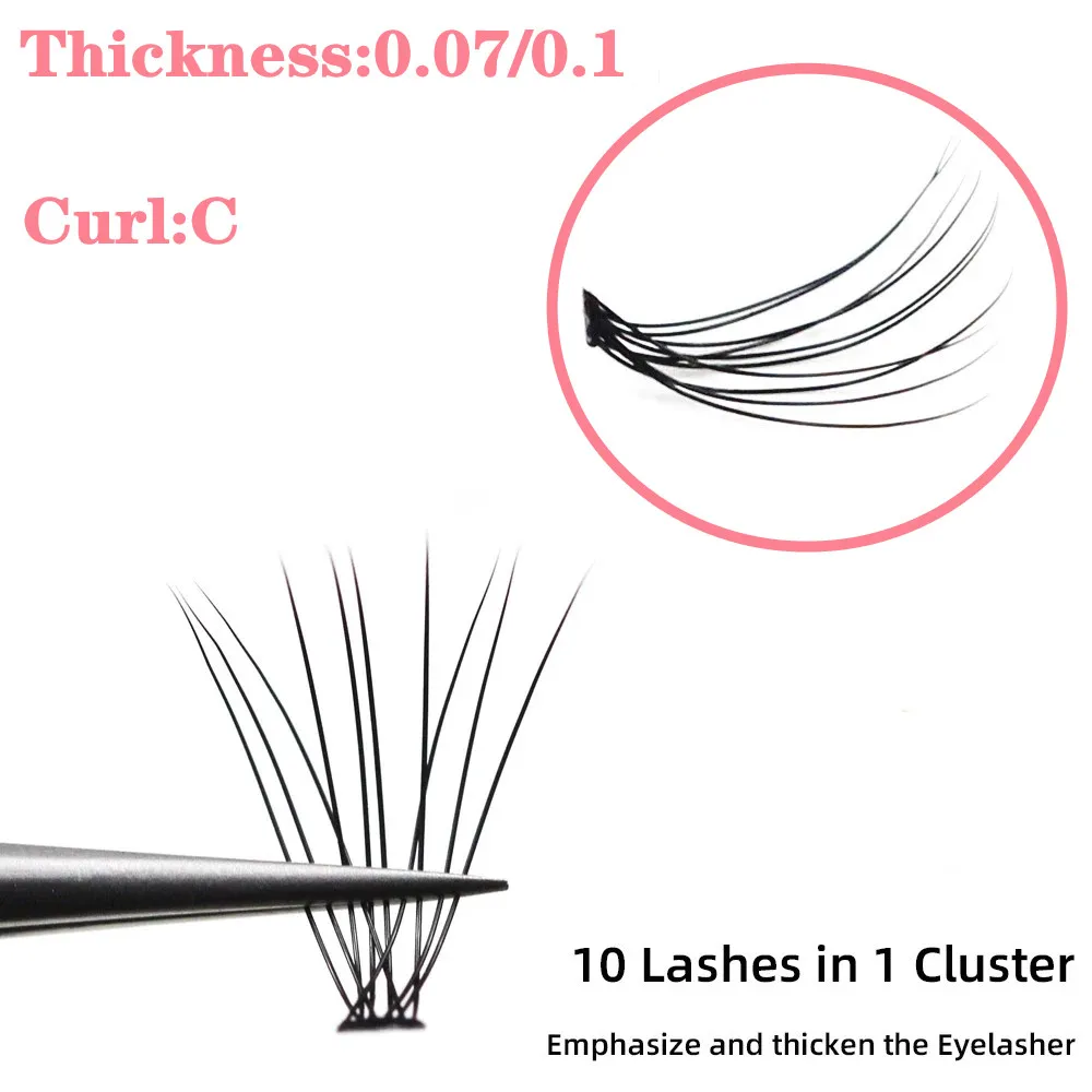 60 clusters/box Eyelash bundles Natural Eyelash extension tufts of eyelashes 10D0.1/0.07 thickness individual lashes