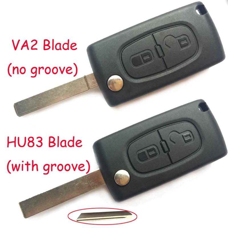 2 buttons 433MHz Remote Key For PEUGEOT 307 408 807 3008 308 207 Car Flip Folding key ID46 Chip CE0536 VA2 Blade