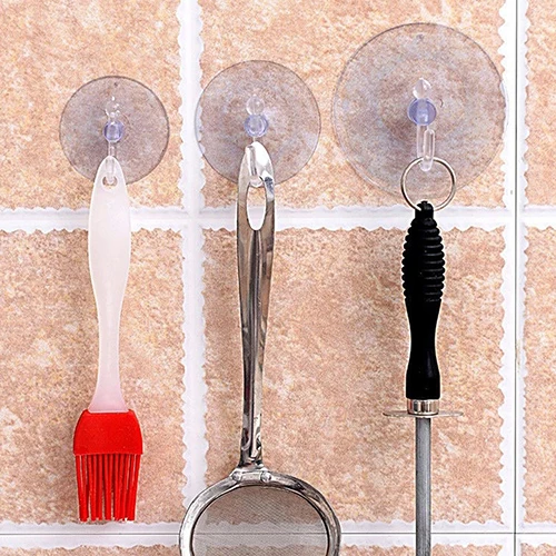 10pcs Clear Suction Cup Sucker Window Glass Wall Kitchen Hook Hanger Kitchen Bathroom Suckers