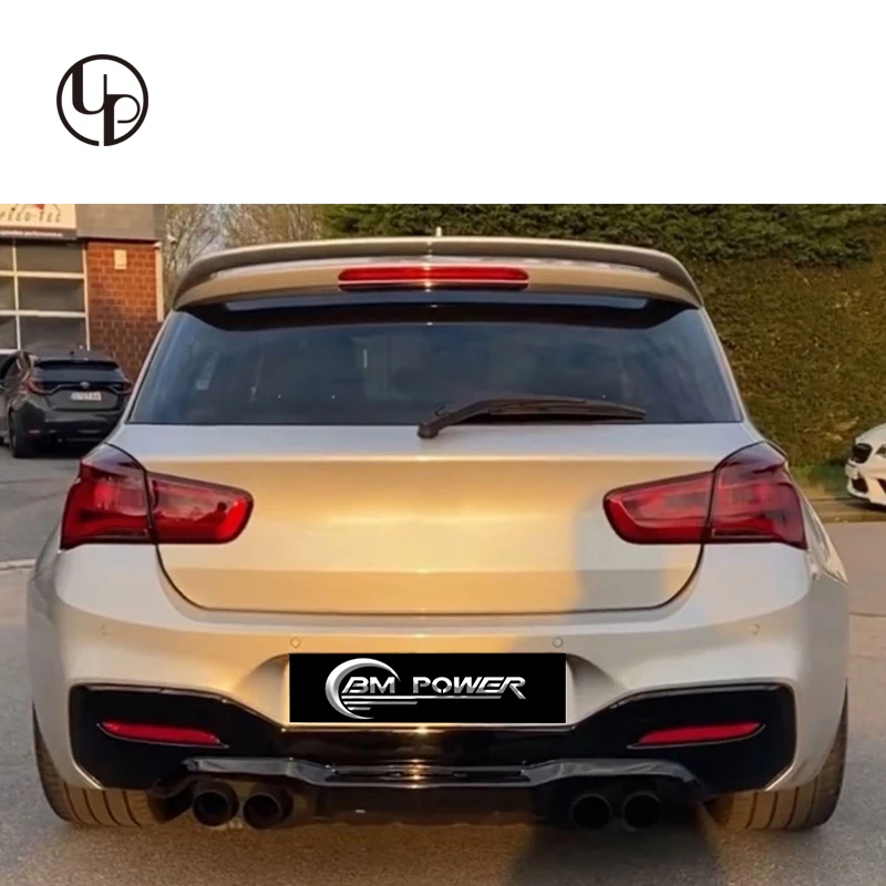 New published product rear bumper diffuser spoiler boot lip double sides double tips for 1 series F20  LCI M2C style rear lip