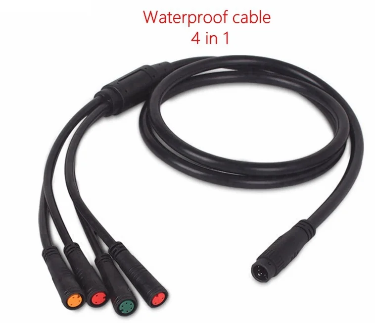 Julet-Cable principal impermeable para bicicleta eléctrica, 8 pines, 9 pines, 1 a 4/5