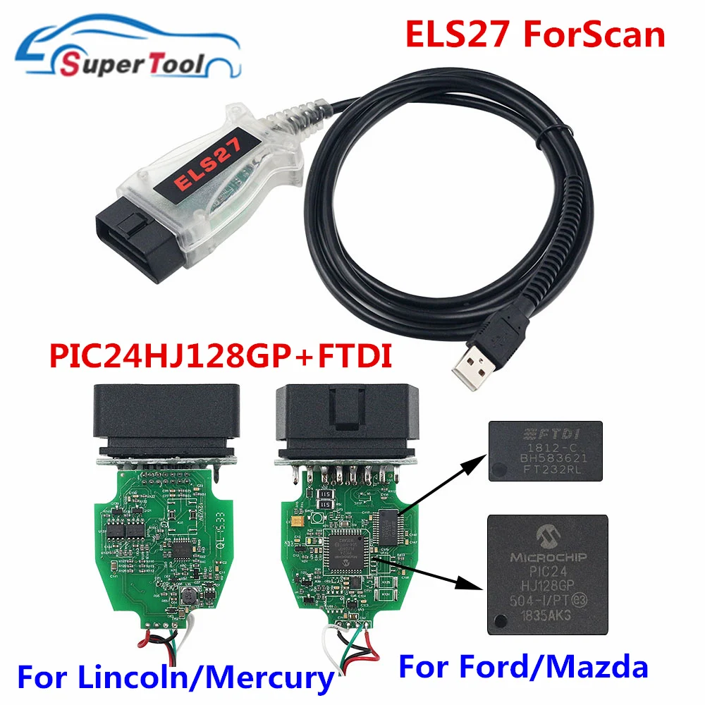 OBD2 USB Diagnostic Cable ELS27 Forscan ELS 27 Forscan OBD2 Scanner ELS 27 Forscan For Ford/Mada/Lincoln/Mercury FTDI Chip