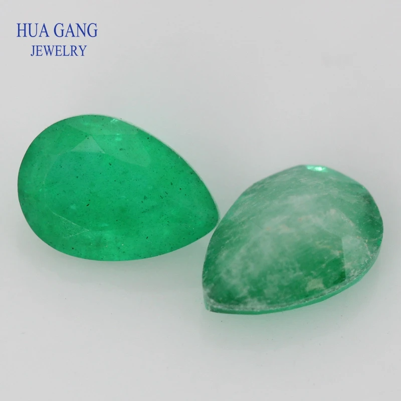 Composite stone bonded from crystal and glassSplicing Colombia Green stone Paraiba blue Stone Pear Oval Octagonal Shape