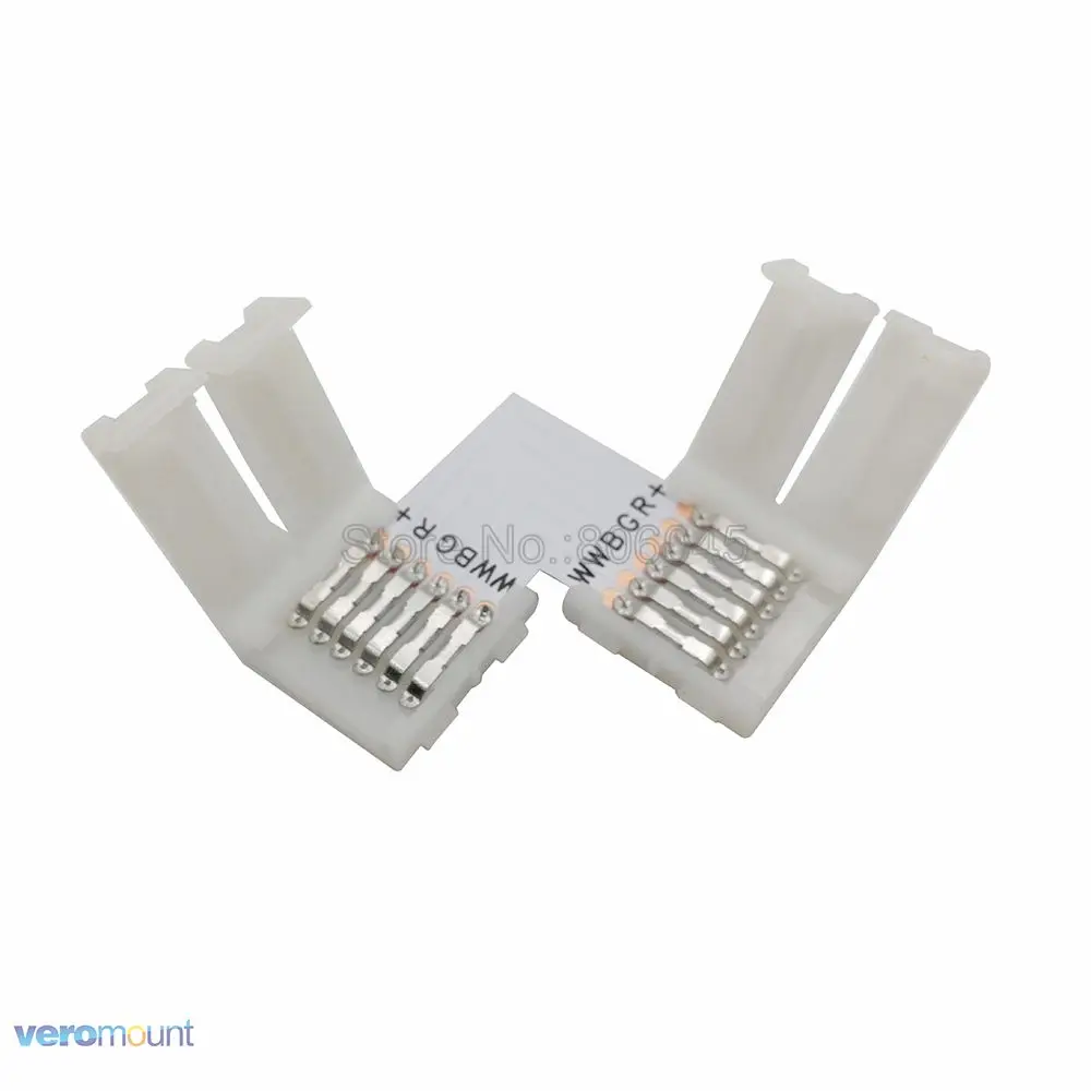5pcs 12mm 6PIN RGBCCT LED Connector L shape / T shape / X shape No Soldering Corner Connector for IP20 5050 RGB+CCT LED Strip