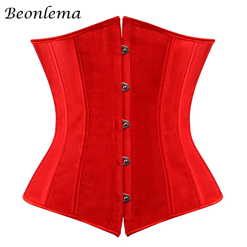 Beonlema Women Underbust Corset White Pink Sexy Bustier Slimming Corsets Plus Size Waist Corset Soft Corsage Bridal Clothes