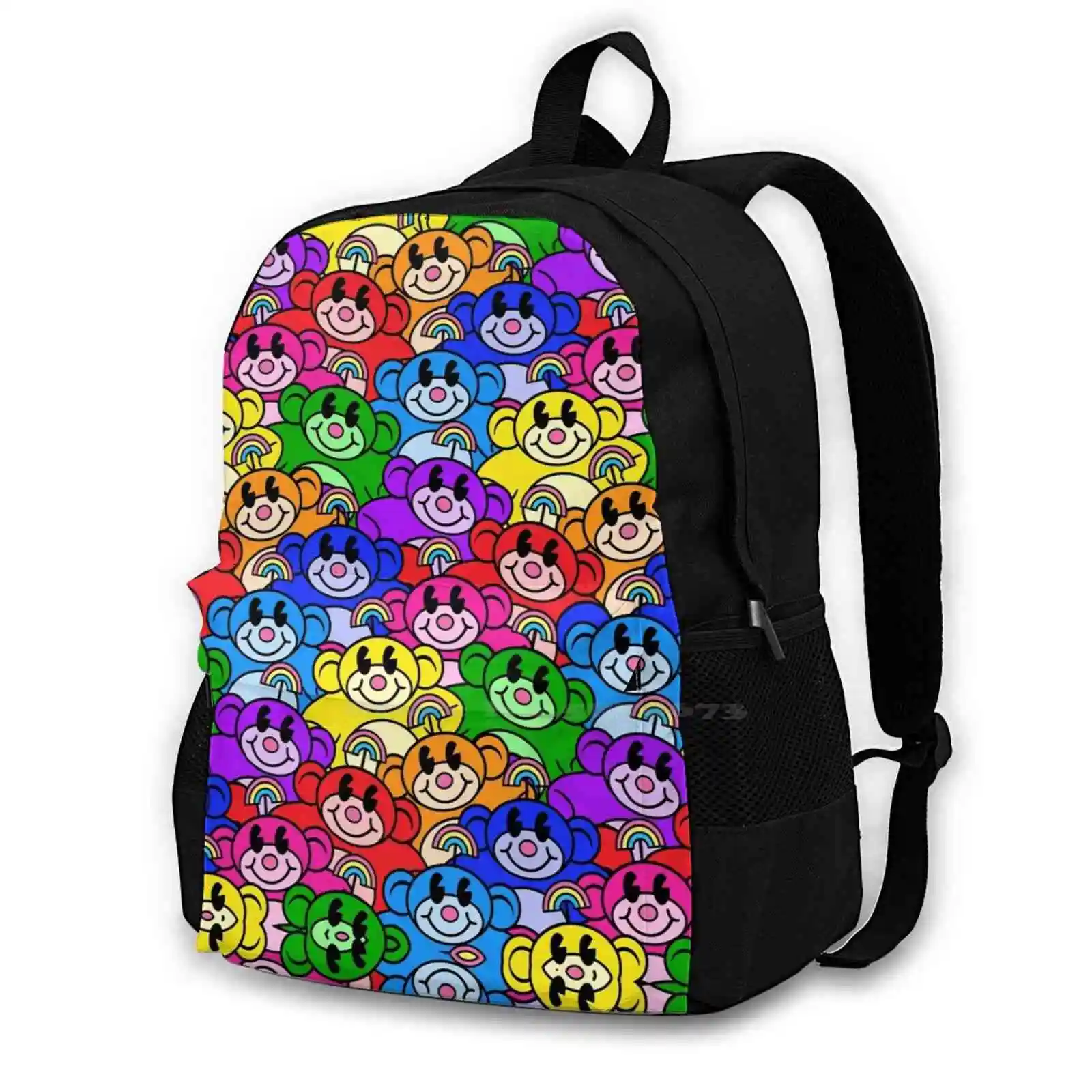 Rainbow Monkeys Rucksack Knapsack Storage Bag Backpack Rainbow Monkey Knd Kids Next Door Repeating Colorful Cartoon Cn Cute