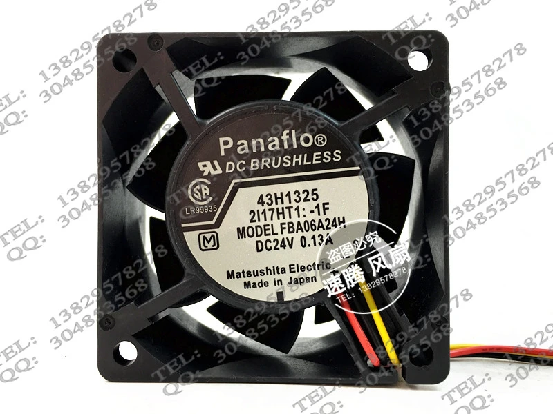 

FBA06A24H 6025 DC24V 0.13A 60 * 60 * 25MM Inverter Cooling Fan