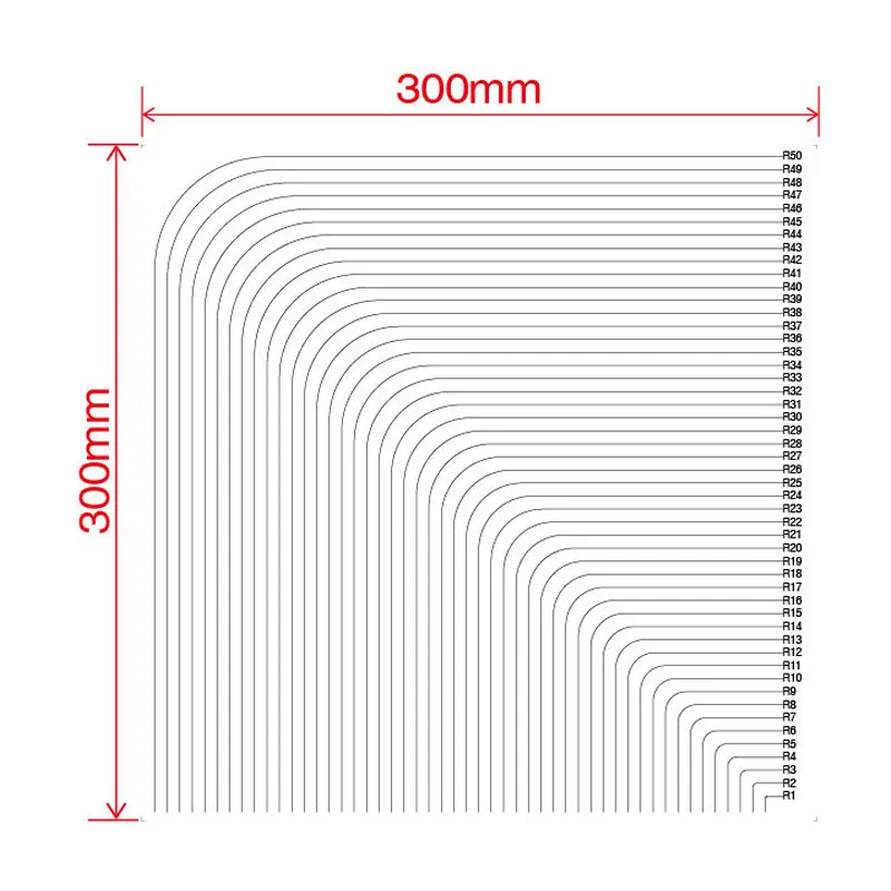 Factory Quality Inspection Standard Fillet Gauge Radius Diameter Measuring Instrument R Miter Square Angle Gauge R 0.1mm -R 50mm